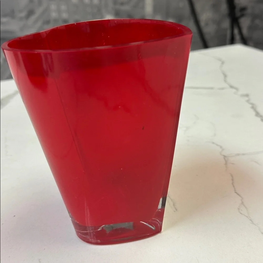 Red Heart Valentine Glass Vase